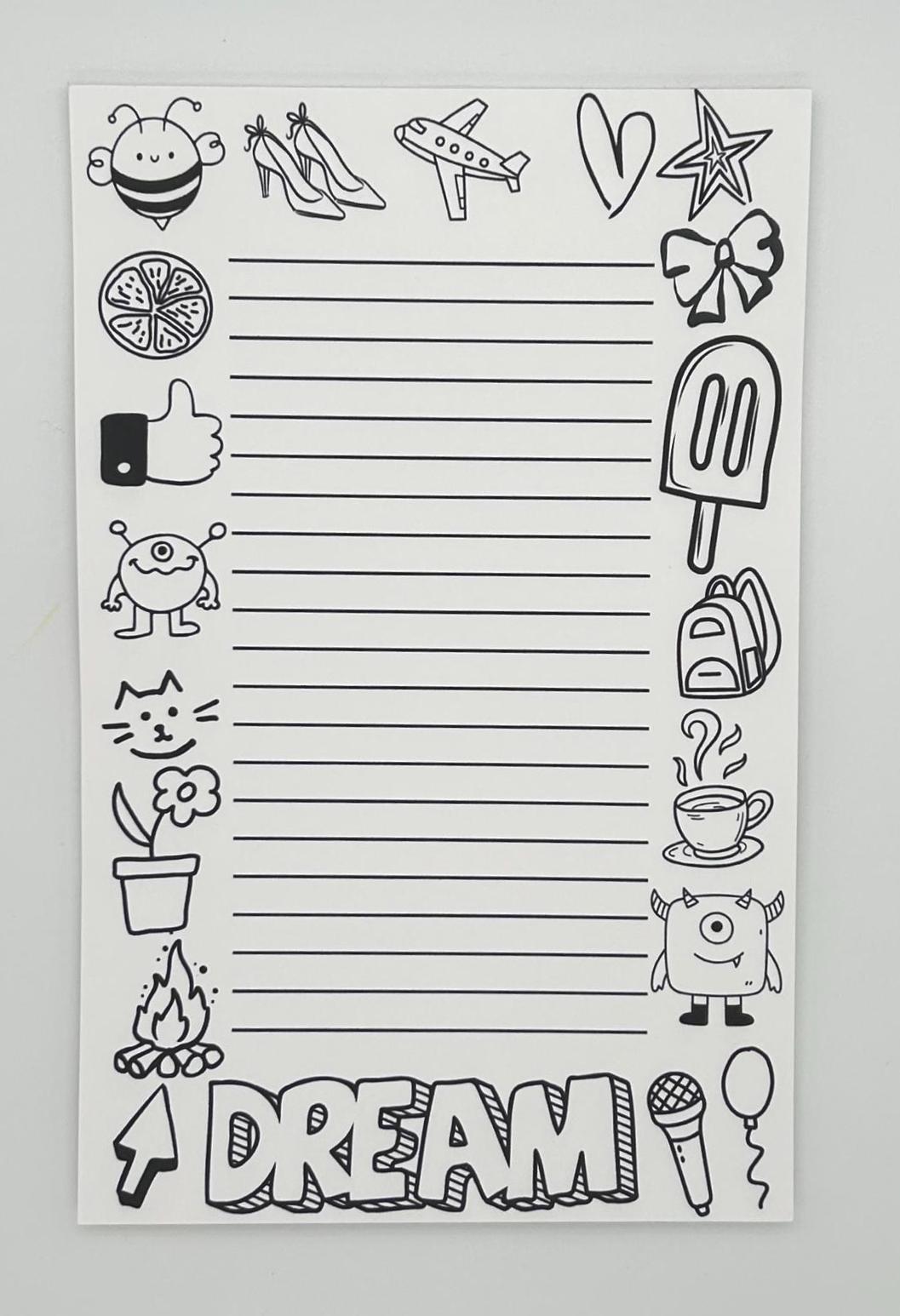 Doodle Art Lined Notepad
