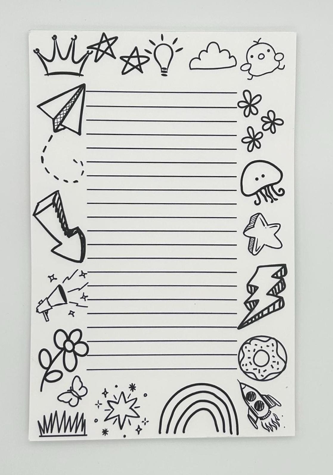 Doodle Art Lined Notepad