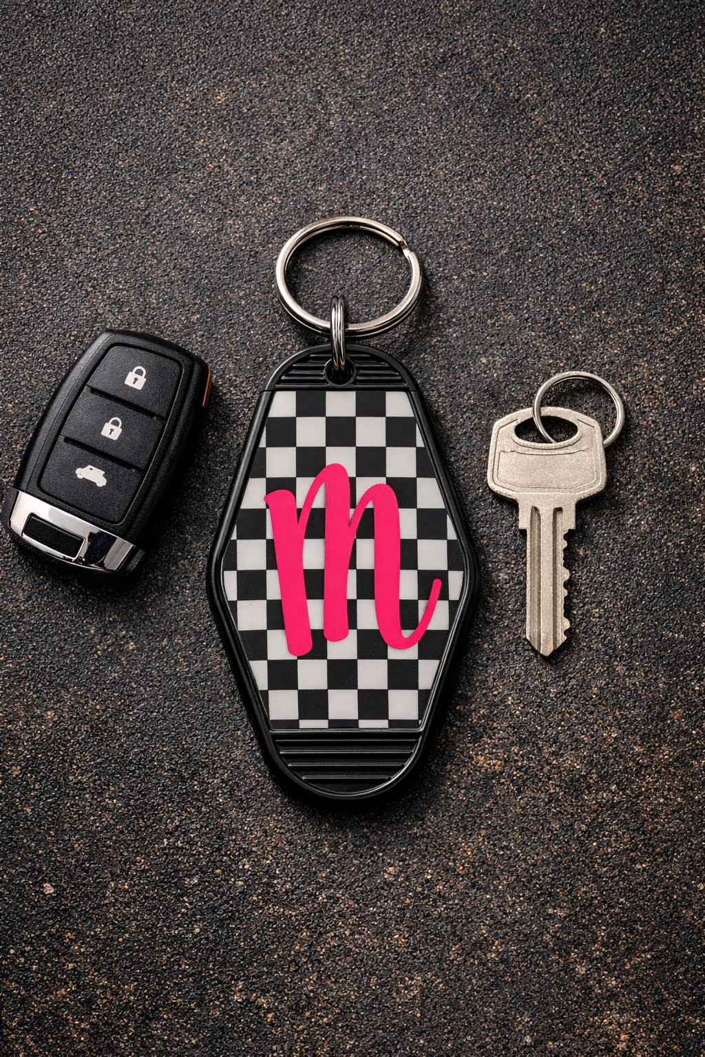 Personalized Initial Motel Keychain