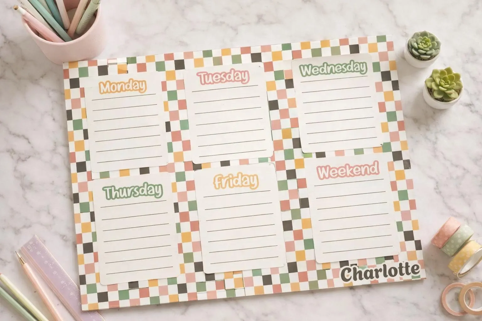 Personalized Weekly Planner Pad