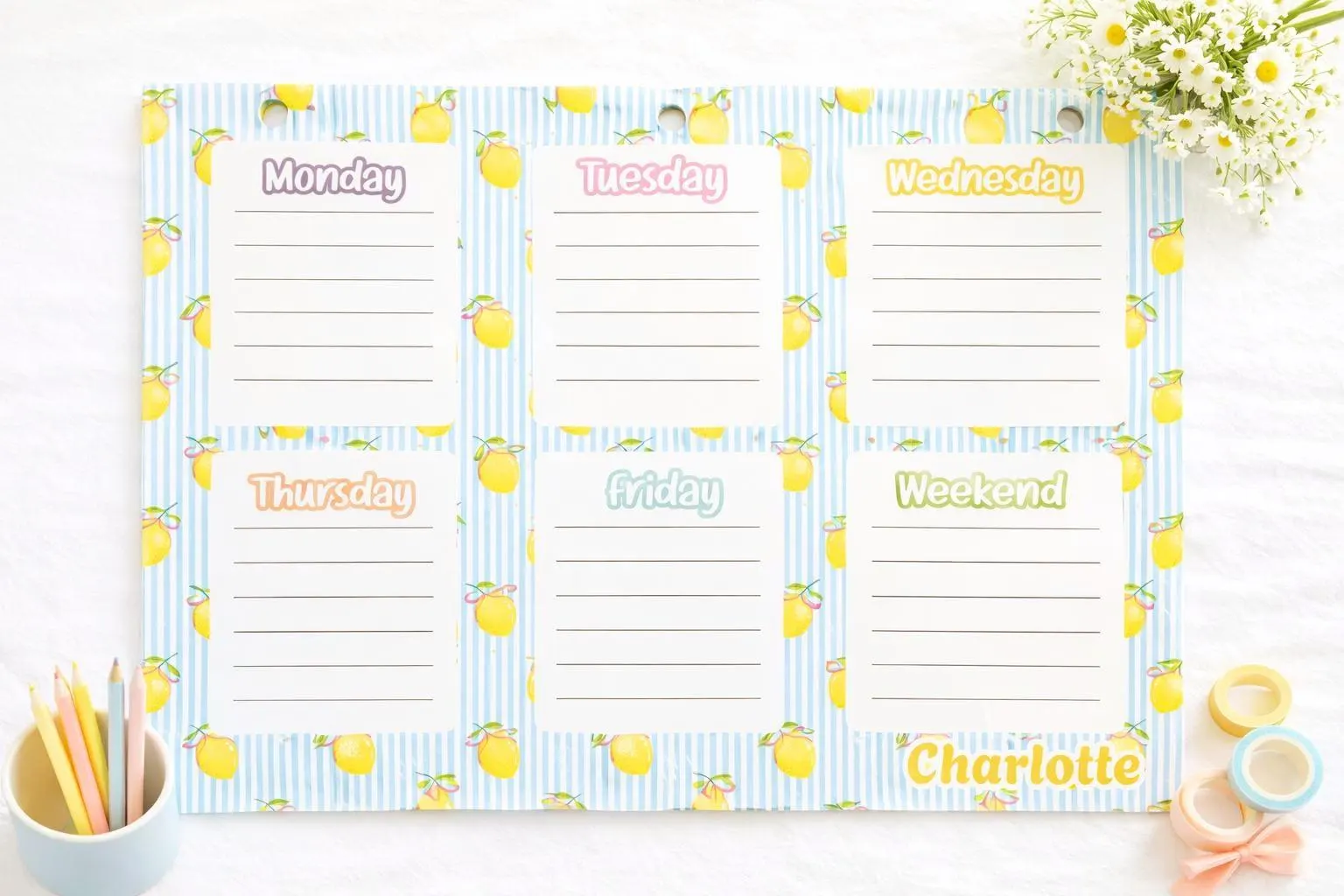 Personalized Weekly Planner Pad