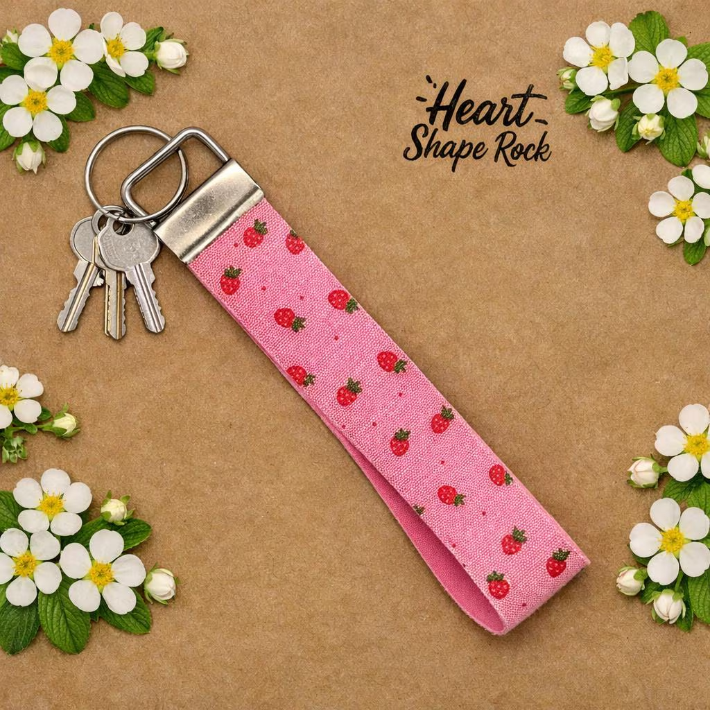 Strawberry Wristlet Key Fob