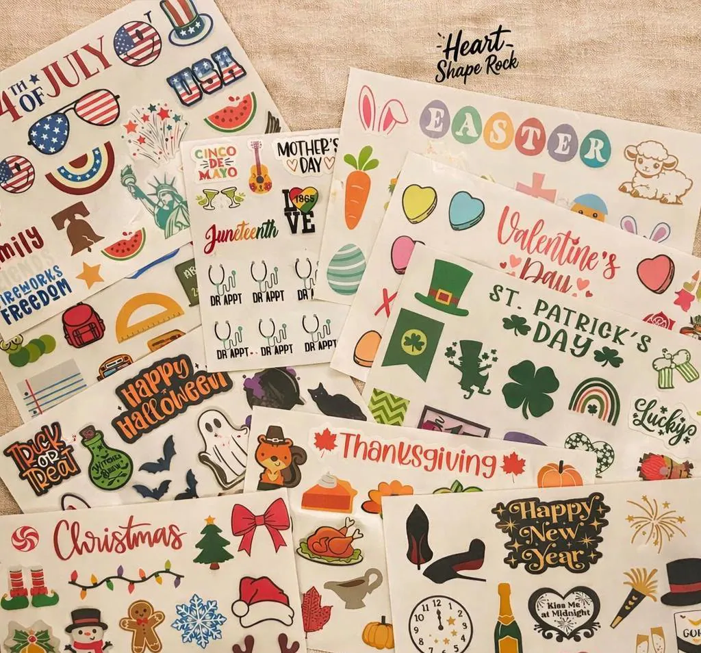 Calendar Holiday Sticker Sheet Set